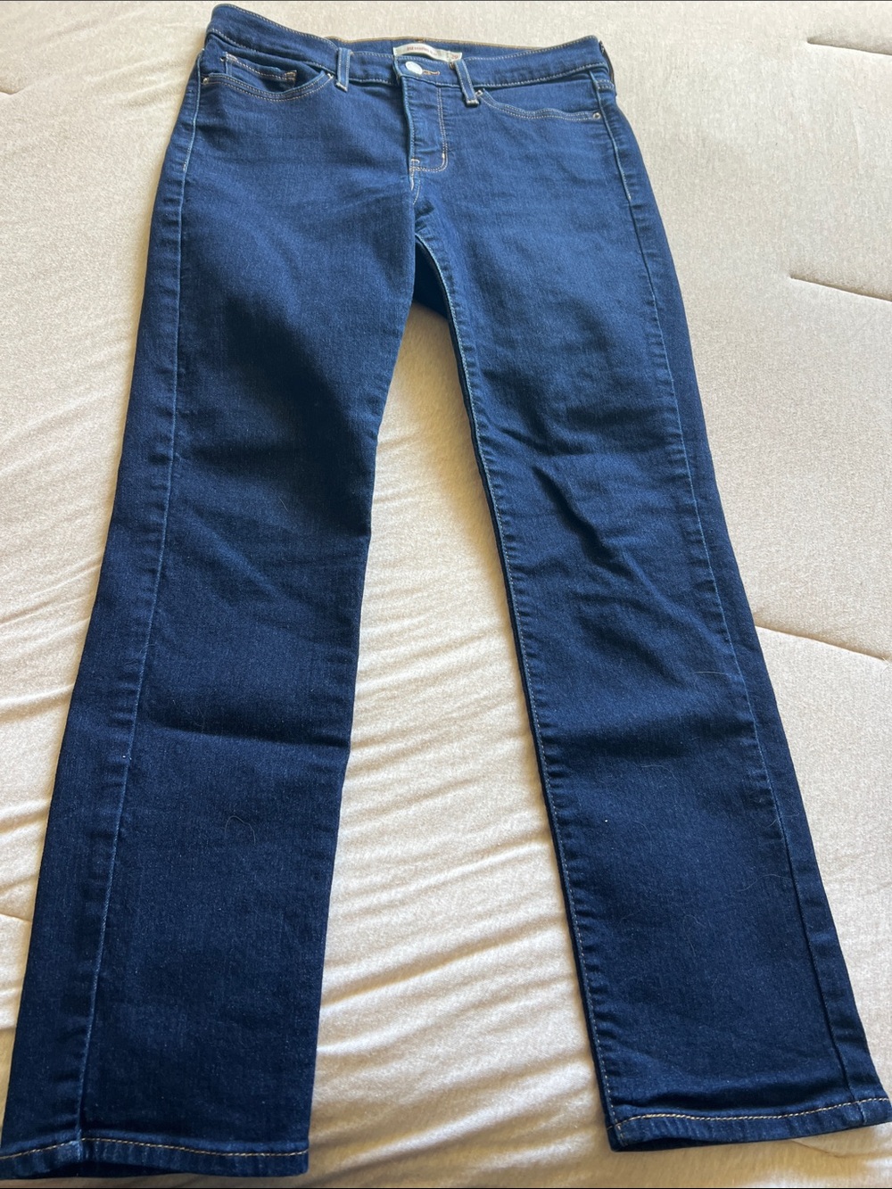 Classic Women's Dark Blue Straight-Leg Jeans